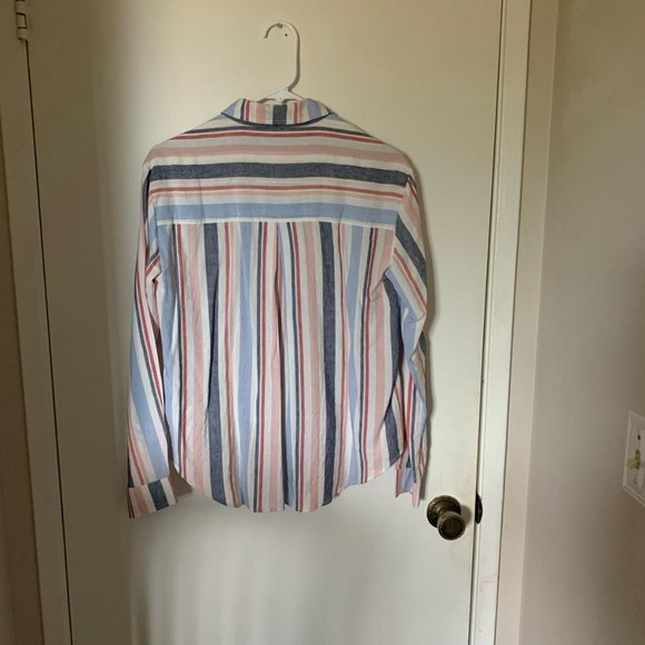 Anthropologie Maeve striped Chatham buttons down linen blend - Picture 4 of 7